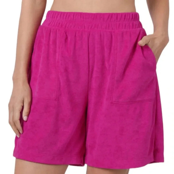 Free People COZY COMFY TERRY SHORTS WITH POCKETS Small - Picture 1 of 8